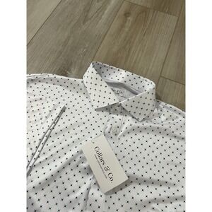 Collars And Co  Short Sleeve Polo  Size M Geometric Relaxed Fit.